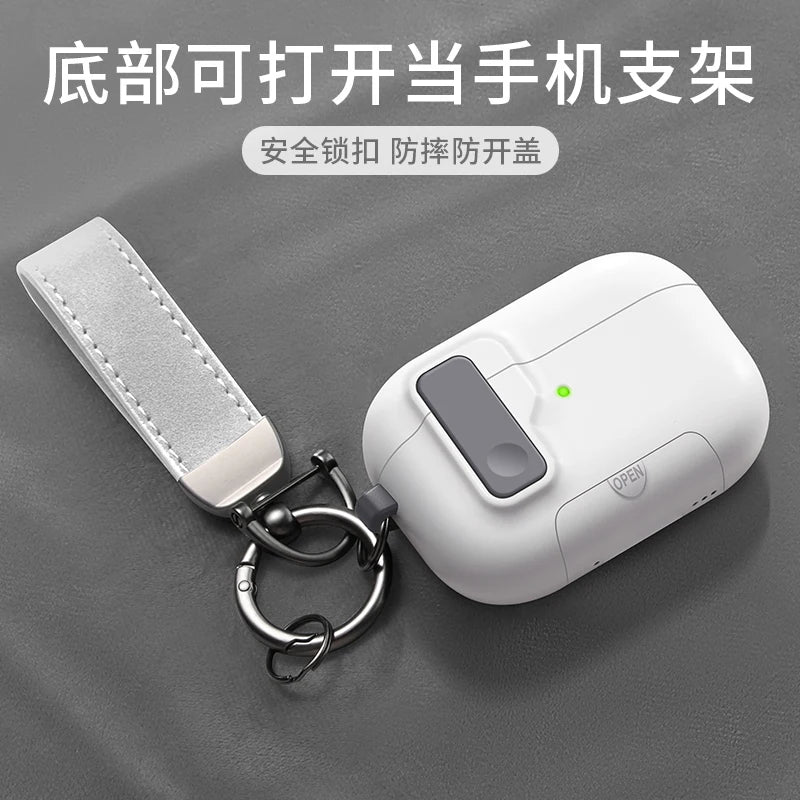 AirPods Pro 3 Case with Phone Stand, Magnetic Lock & Carabiner