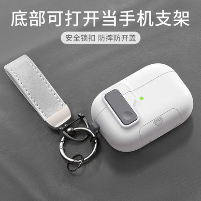 AirPods Pro 3 Case with Phone Stand, Magnetic Lock & Carabiner