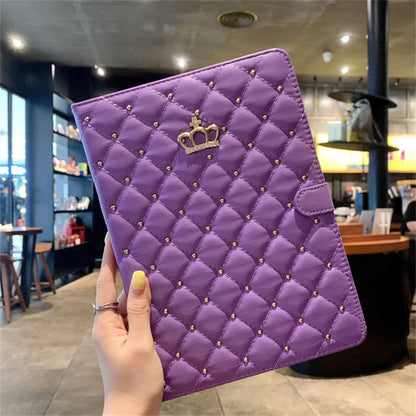 iPad Case Lambskin Smart Stand Cover for All iPad Models