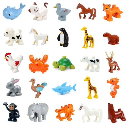 Animal Building Block Figures – Duplo-Compatible Wildlife & Farm Animals