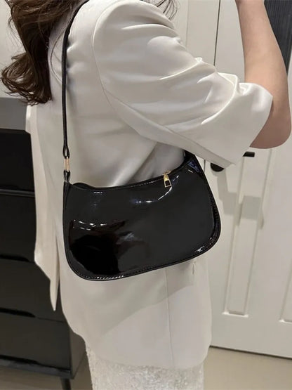 Women's PU Leather Shoulder Bag – Mini Underarm Handbag
