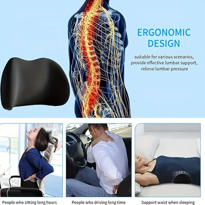Lumbar Support Pillow – Soft Washable Cushion for Office, Bed & Chair