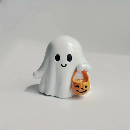 Halloween Ghost Statue – Cute Anime Pumpkin Figurine Decor