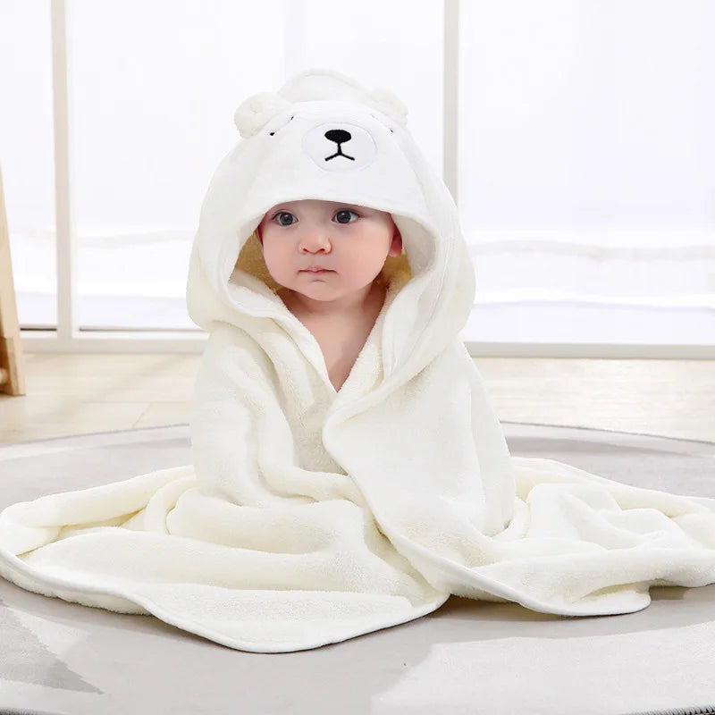 Baby Hooded Bath Towel – Soft Cartoon Animal Bathrobe for Newborns & Toddlers