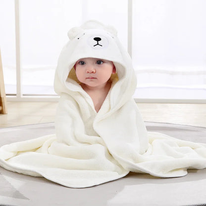 Baby Hooded Bath Towel – Soft Cartoon Animal Bathrobe for Newborns & Toddlers