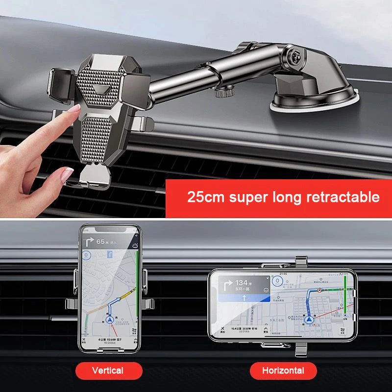 Car Phone Holder 360° Rotation – Vent & Suction Cup Mount