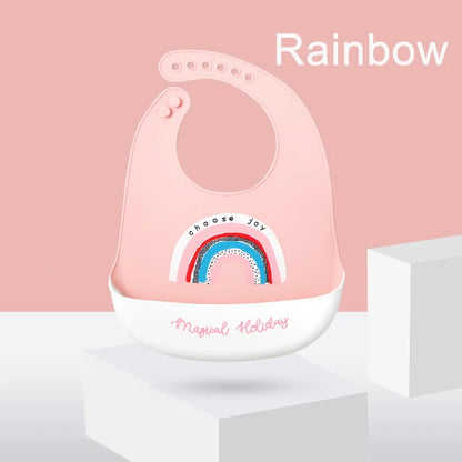 Silicone Baby Bib with Food Catcher – Waterproof & Soft