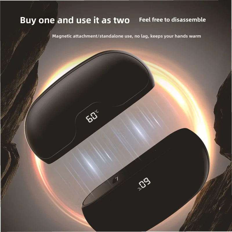 Magnetic Hand Warmer USB Rechargeable 4000mAh with LED Display