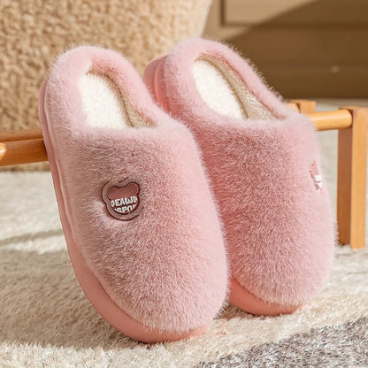 Memory Foam Plush Slippers – Cozy Non-Slip Winter House Shoes