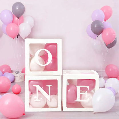 Letter Balloon Box – Transparent Party Decoration for Birthday & Baby Shower