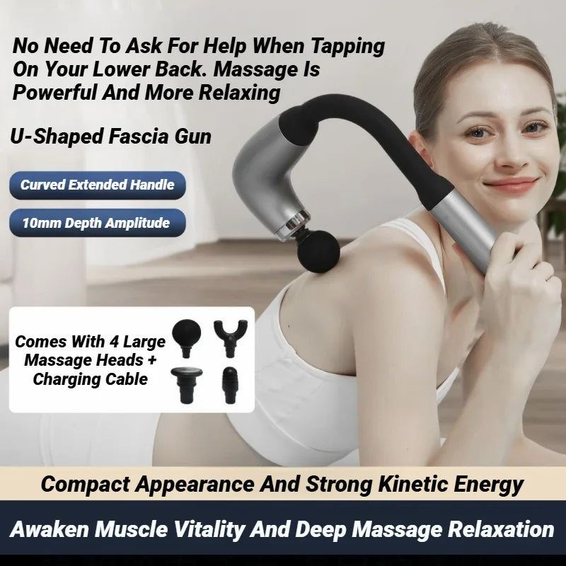 Percussion Massage Gun with 4 Heads – Deep Tissue Pain Relief