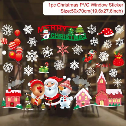 Christmas Wall & Window Sticker – PVC Holiday Decal for Home & Kids Room