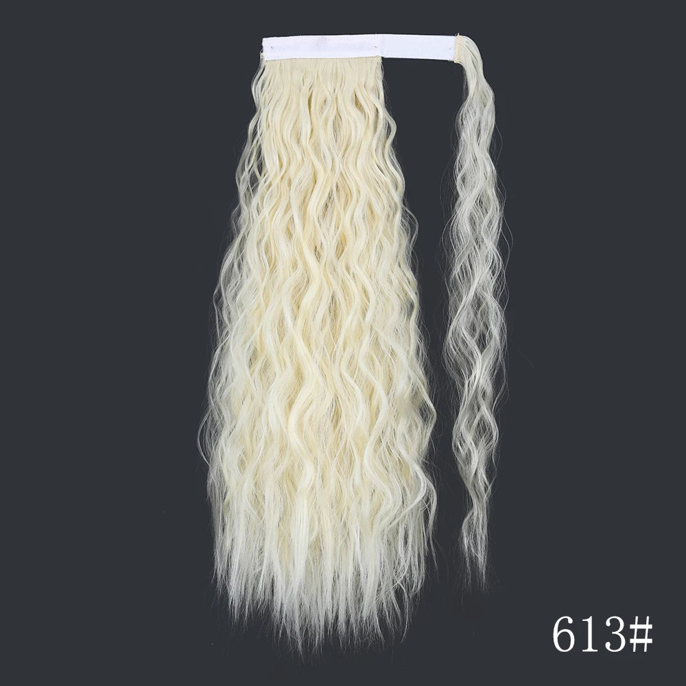 Wrap Around Ponytail Extension Synthetic Straight Hair 22-34 Inch