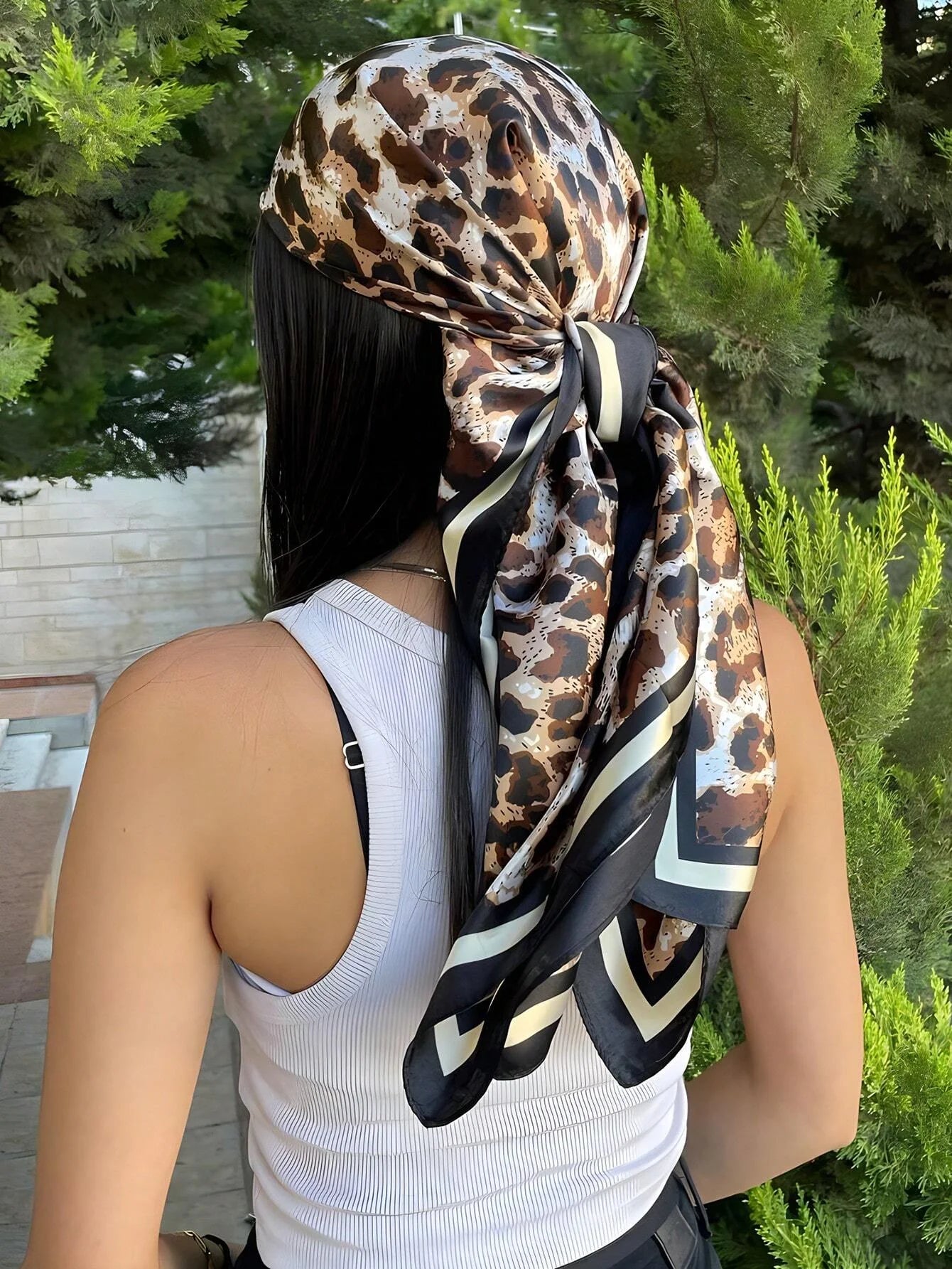 Silk Feel Square Scarf for Women – Satin Hair Wrap & Foulard Shawl