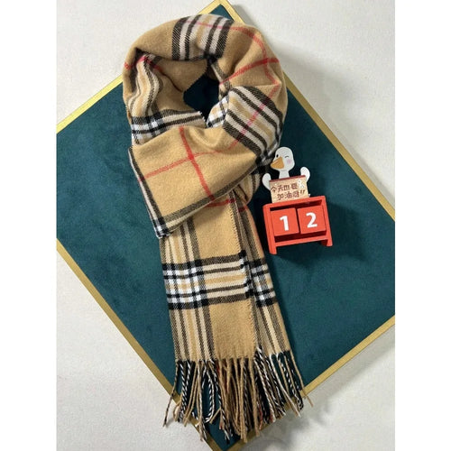 Cashmere Plaid Scarf – Luxury Winter Shawl & Wrap for Women & Men