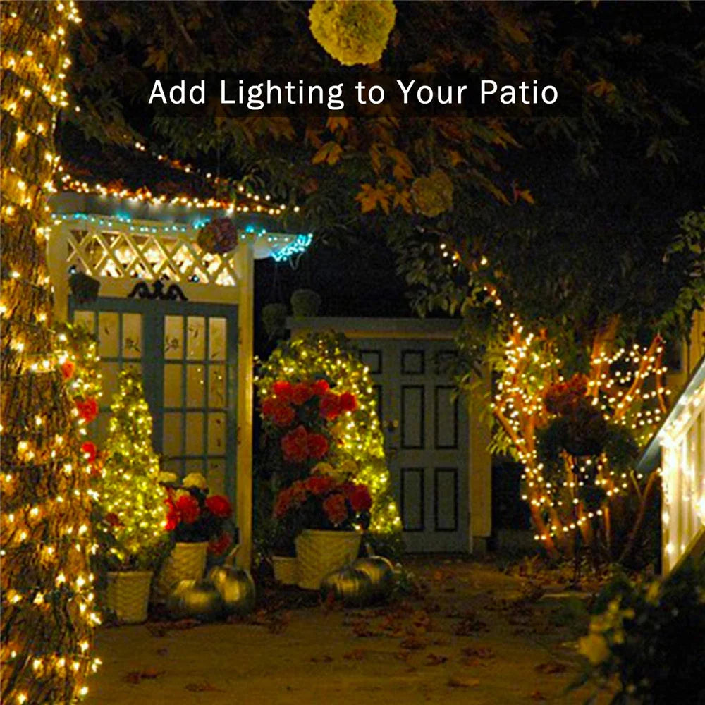 LED String Fairy Lights – 8 Modes, 5M–100M, Indoor & Outdoor