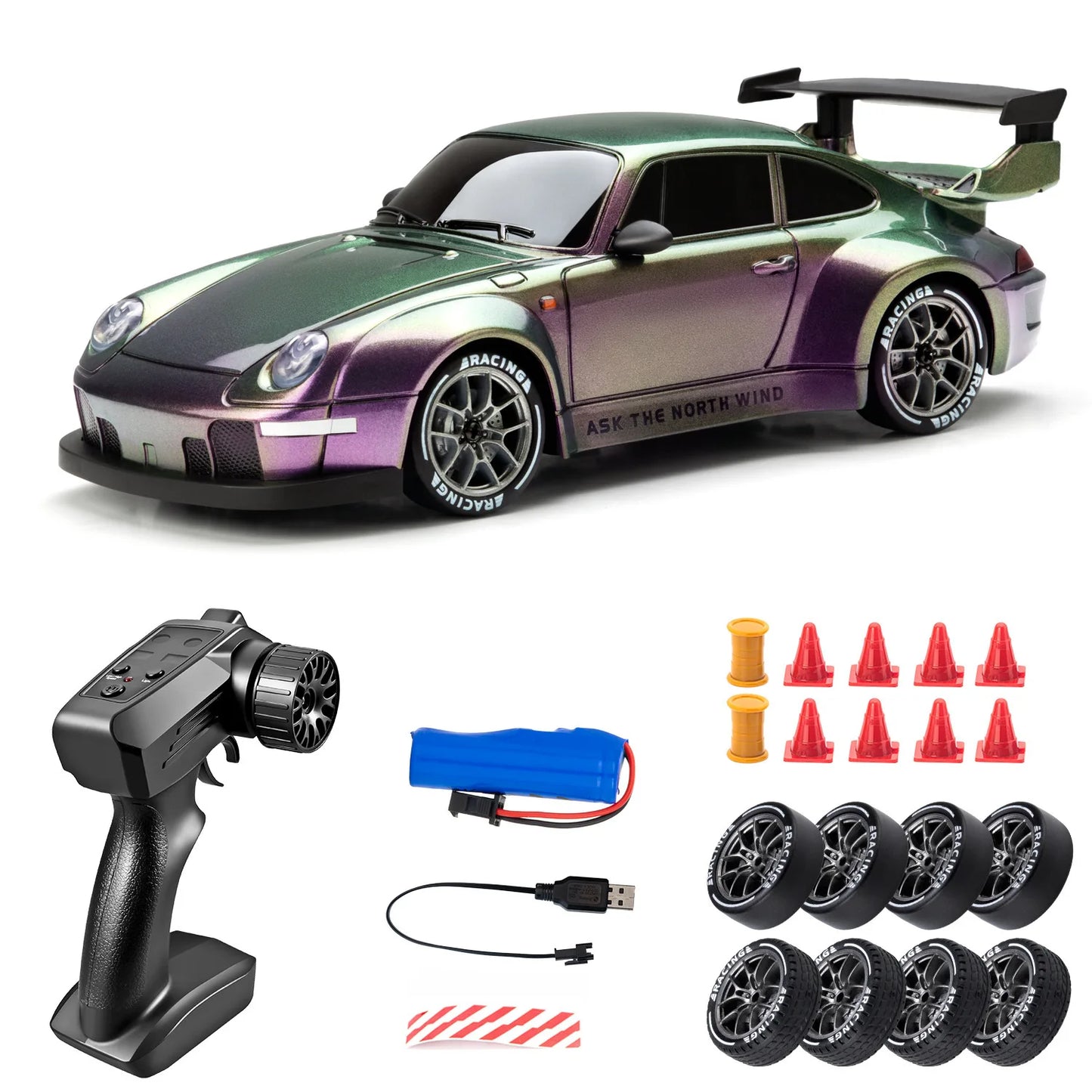 1:24 4WD High Speed RC Drift Car with LED Lights