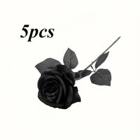 5pcs black roses