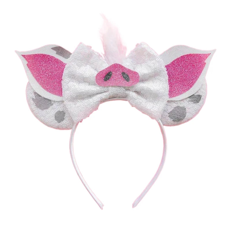 Mouse Ears Headband with Sequins & Bow – Kids & Adults