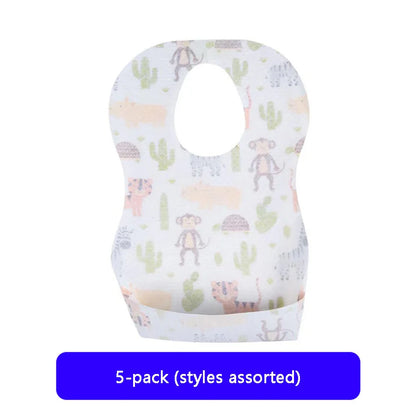 Disposable Baby Bibs Waterproof No-Wash Feeding Bibs for Toddlers