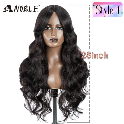 Lace Part Synthetic Wig – 36" Long Wavy Body Wave, 150% Density, Multi-Color
