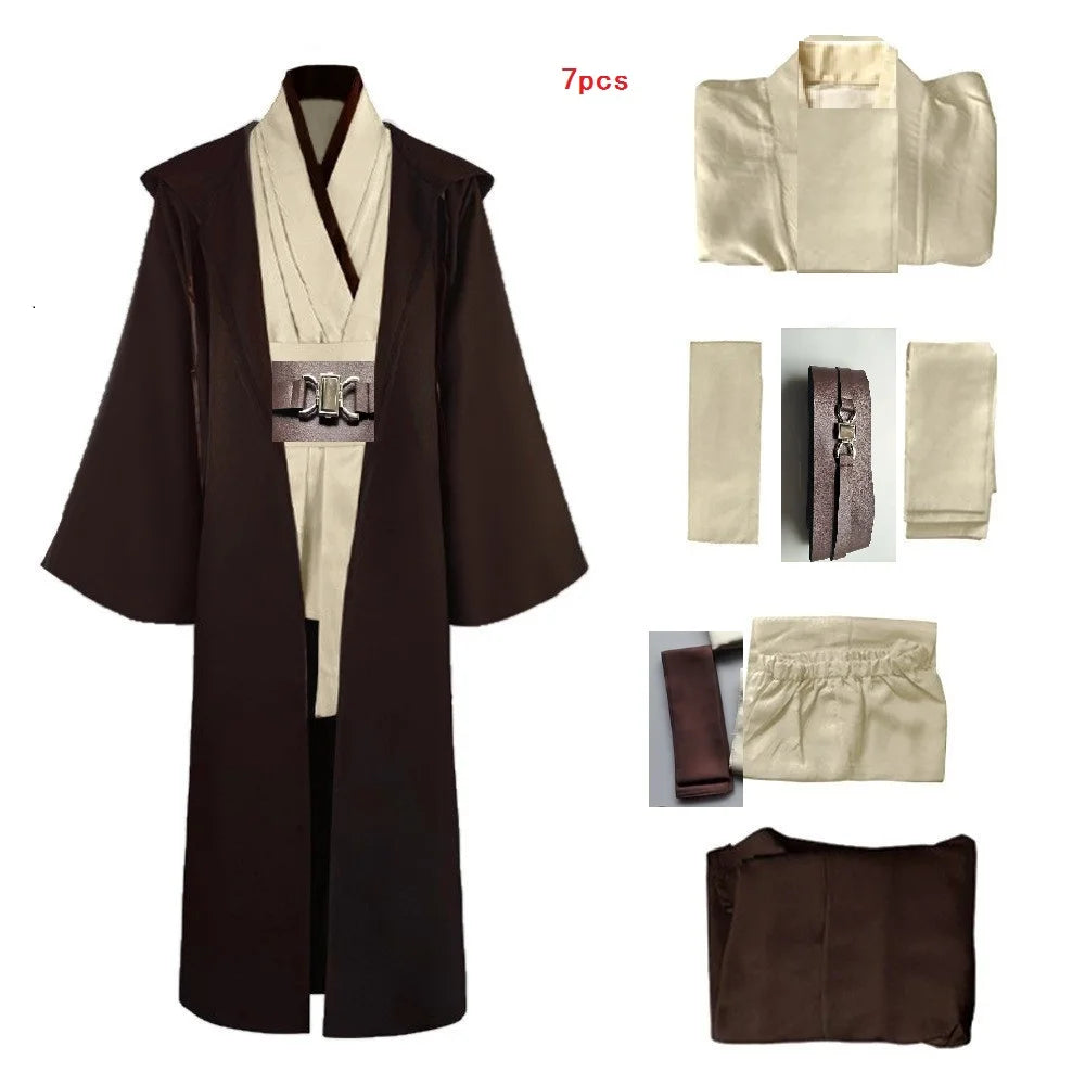 Obi-Wan Kenobi Jedi Costume Full Set – Adult Unisex Robe & Accessories