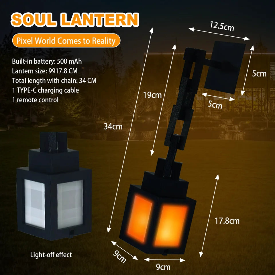 Pixel Lantern LED Night Light – 16 Color Changing Wall Lamp