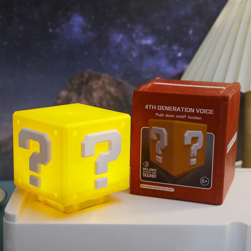 Question Mark Block LED Night Light with Sound & USB Charging