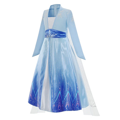 Elsa Frozen Princess Costume for Girls – Halloween & Birthday Party Dress