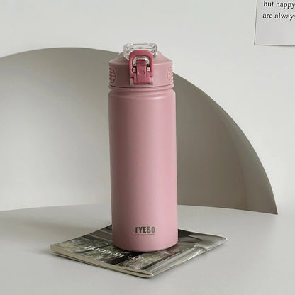 Tyeso Insulated Thermos Water Bottle with Straw – Stainless Steel