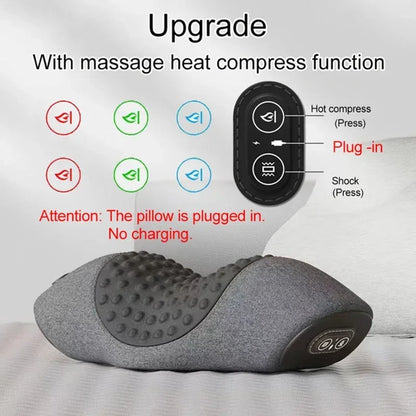 Electric Neck Massager Pillow – Cervical Traction with Heat & Vibration