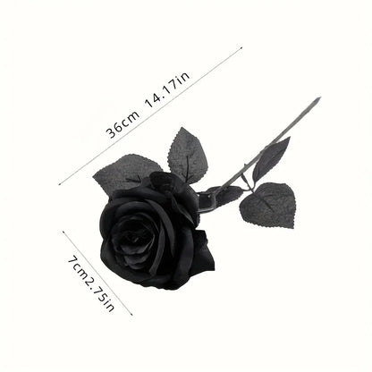 Artificial Black Roses with Long Stem – Fake Flowers for Home & Event Decor