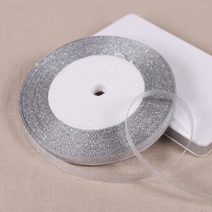 Glitter Satin Ribbon 6mm x 25 Yards – Wedding, Party & Gift Wrapping