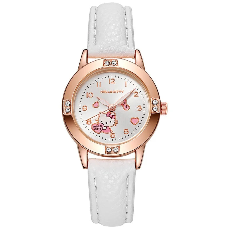 Cartoon Princess Kids Watch – Quartz PU Leather Strap