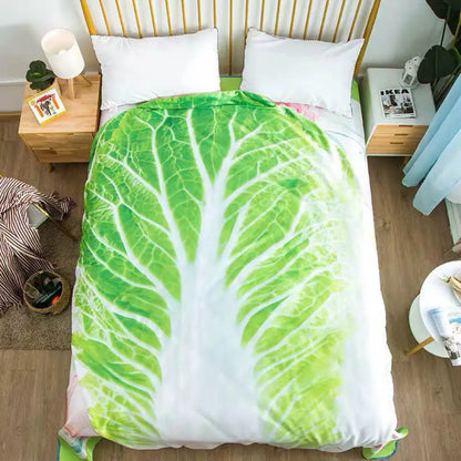 Cabbage Throw Blanket – Funny Novelty Lettuce Plush Blanket, 4 Sizes