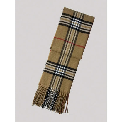 Cashmere Plaid Scarf – Luxury Winter Shawl & Wrap for Women & Men