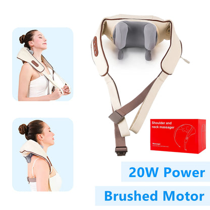 Neck & Shoulder Massager Shawl – Wireless Kneading with Heat