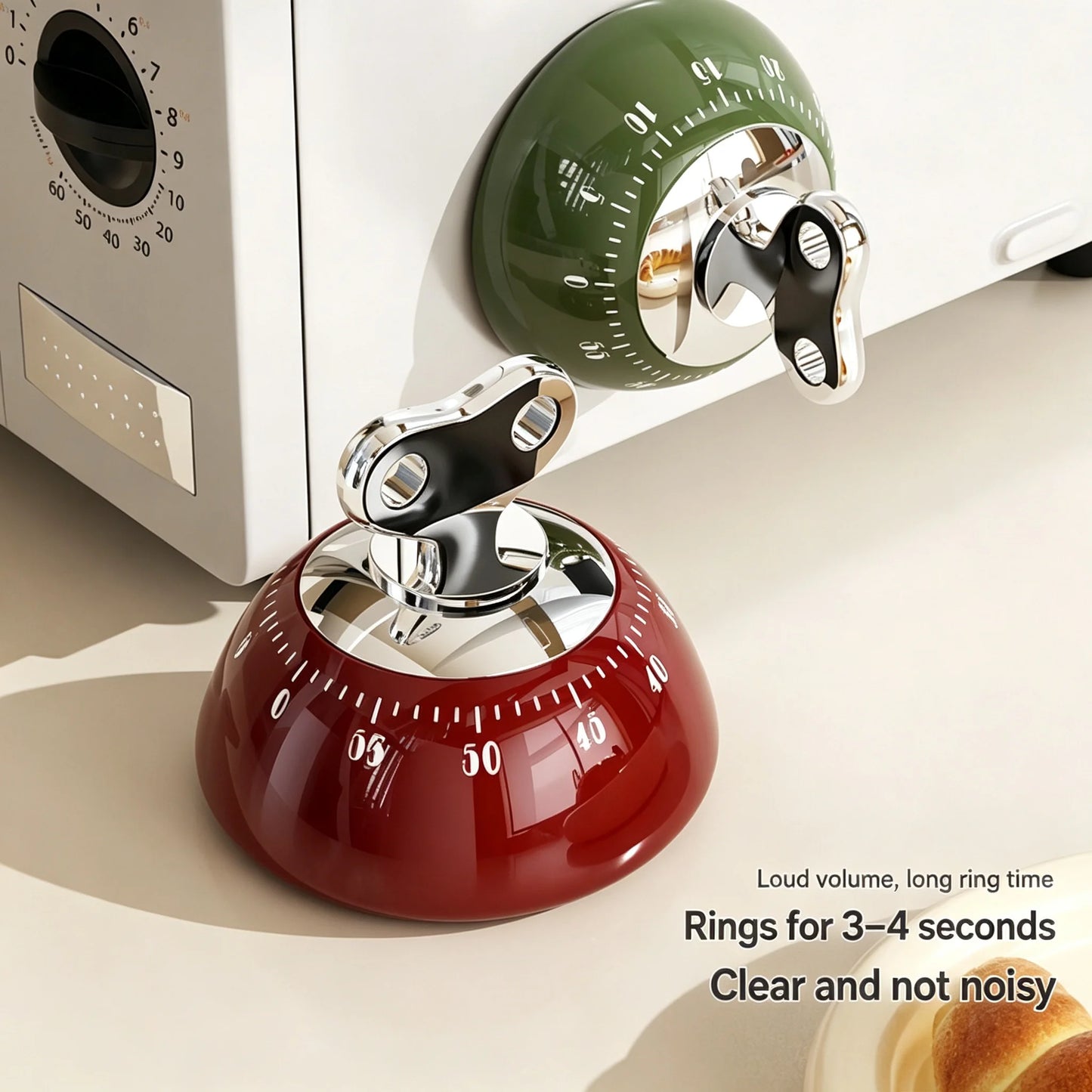 Magnetic Mechanical Kitchen Timer – 60-Min Countdown, No Battery