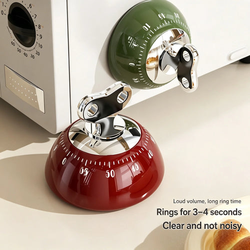 Magnetic Mechanical Kitchen Timer – 60-Min Countdown, No Battery