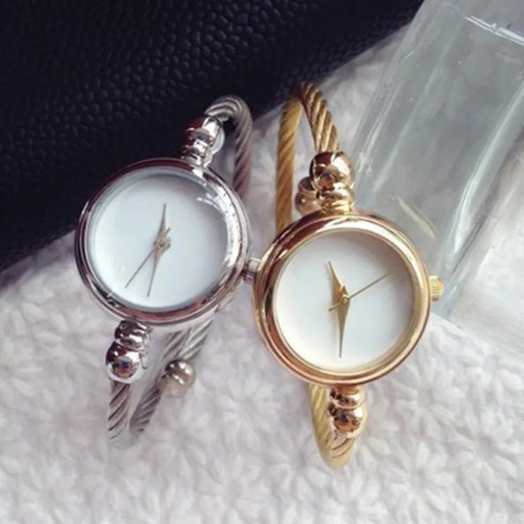 Women's Luxury Bracelet Bangle Watch – 2-Piece Set