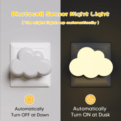Cloud Shape LED Night Light with Auto Sensor – Plug-In Kids Lamp