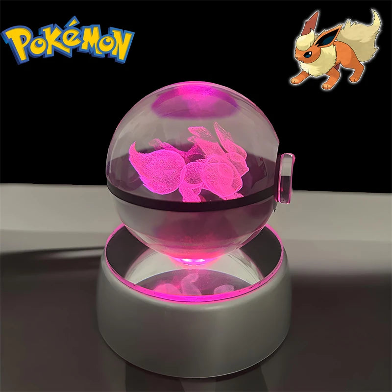 Pokémon 3D Crystal Poké Ball Night Light with LED Base