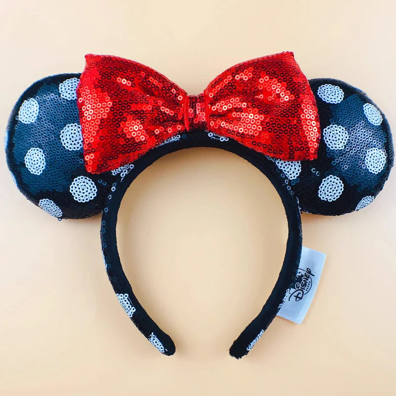 Disney Minnie Mouse Ears Headband – Plush Bow for Adults & Kids