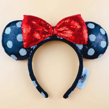 Disney Minnie Mouse Ears Headband – Plush Bow for Adults & Kids