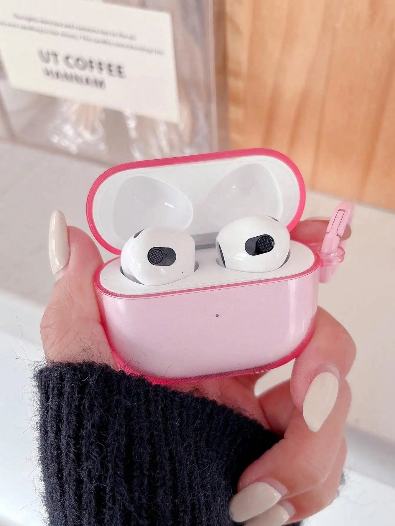 AirPods Case Candy Color Clear Soft TPU with Carabiner Ring