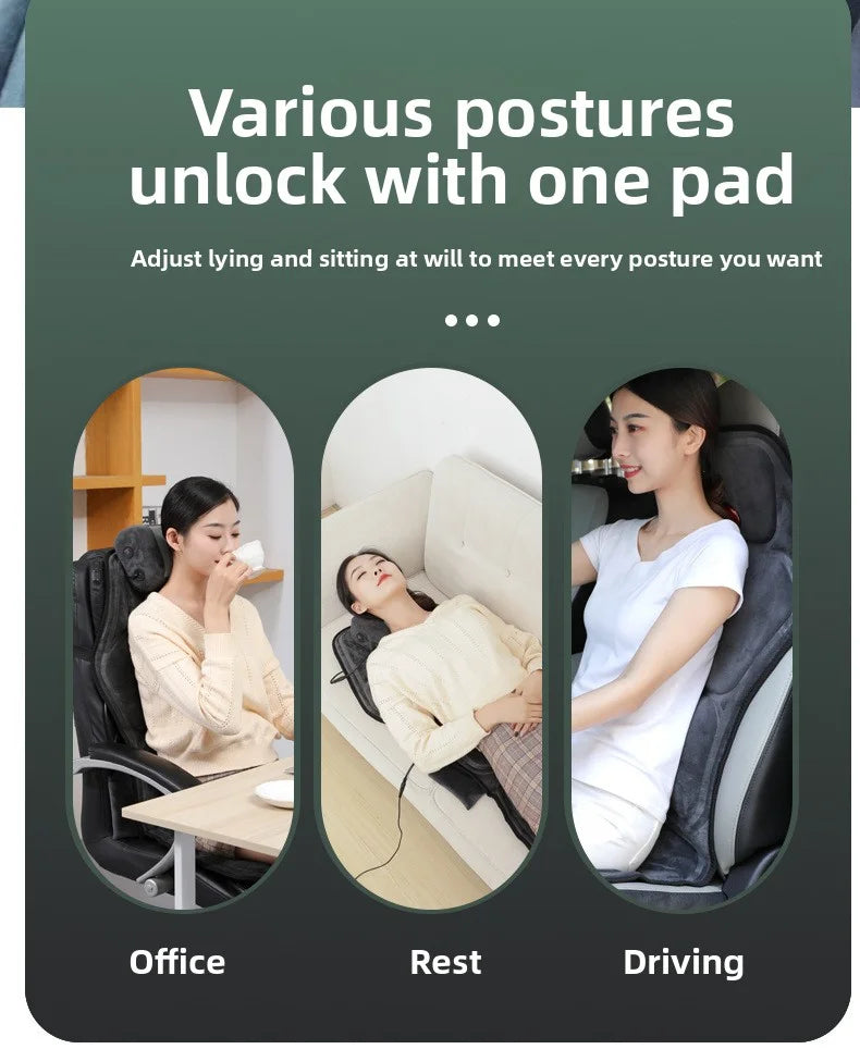 Full Body Massage Seat Cushion with Heat & Lumbar Airbag