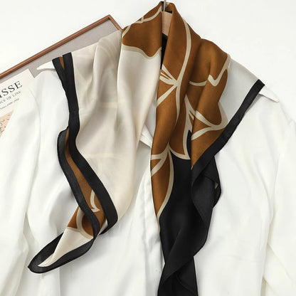 Silk Feel Square Scarf for Women – Satin Hair Wrap & Foulard Shawl