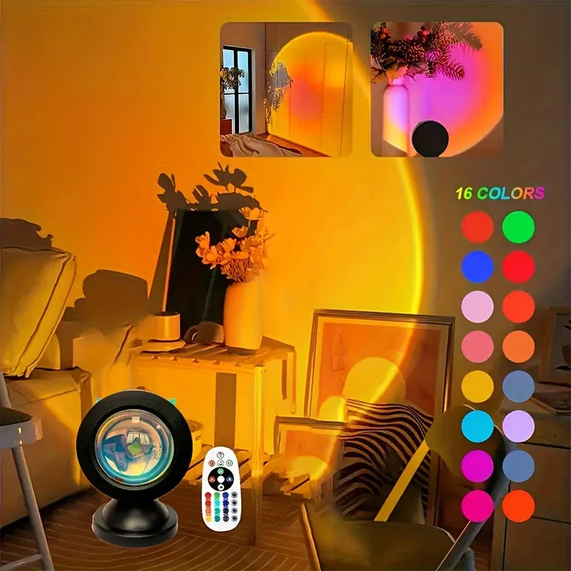 Sunset Projection Lamp 16 Colors RGB LED with Remote Control
