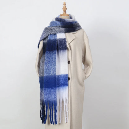 Women's Thick Winter Scarf – Colorblock Cashmere Shawl Wrap