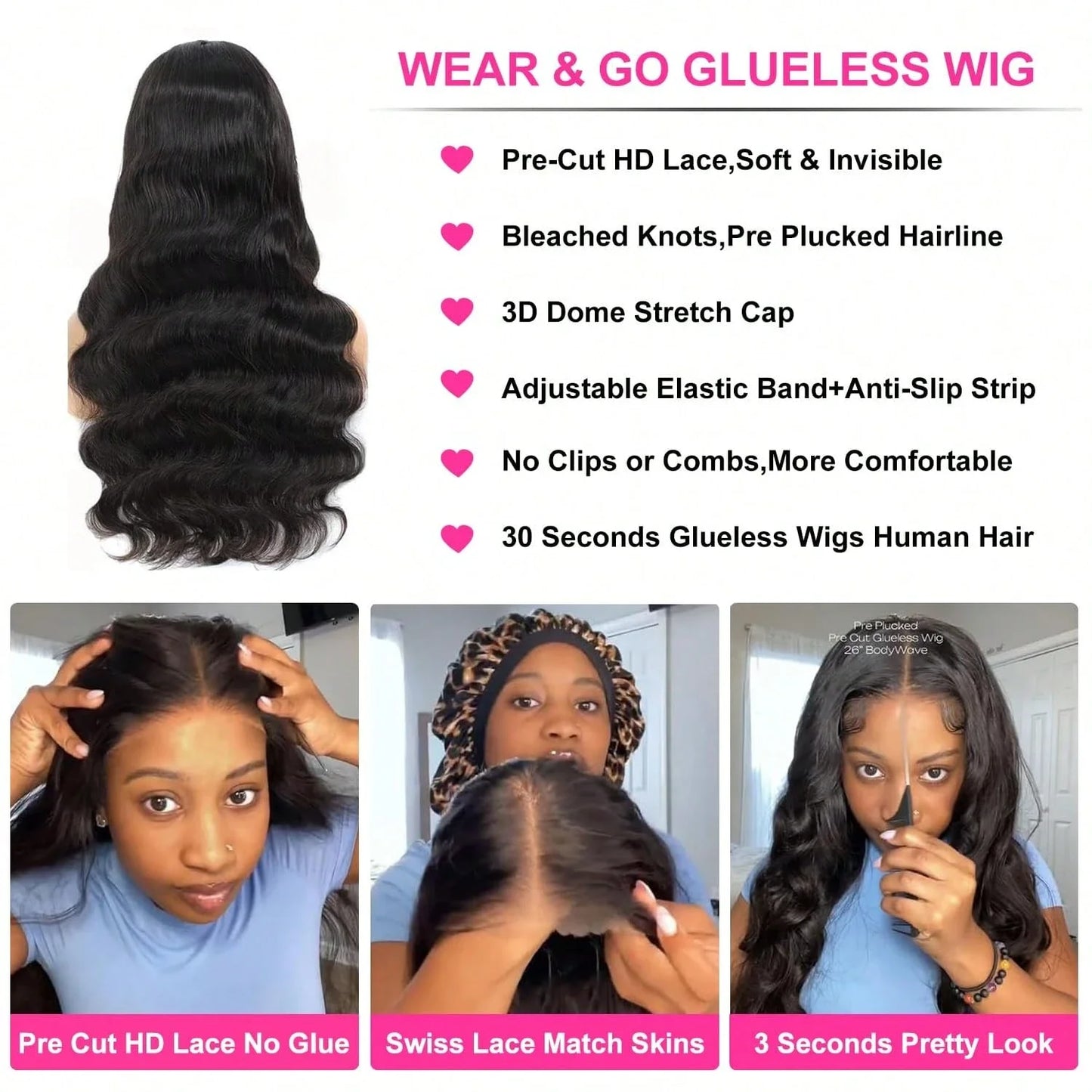 Body Wave HD Lace Front Wig Human Hair 220% 250% Density